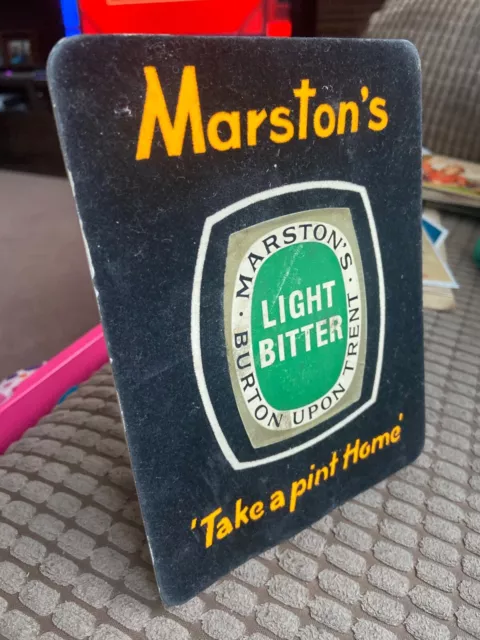 Vintage Marston's Light Bitter Bar Display Sign - 1960s - "Take a Pint Home"