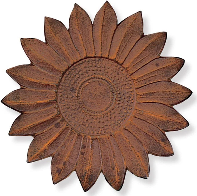 Cast Iron Sunflower Stepping Stone, 12-Inch Diameter