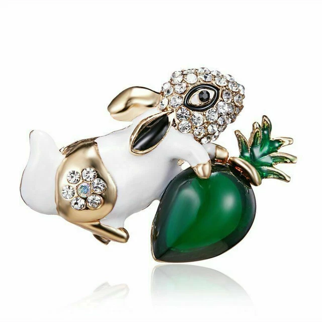 Boucles d'oreilles lapins blancs cerceaux fleurs métal doré