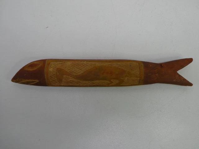 VINTAGE AUSTRALIAN ABORIGINAL Carved Timber Fish Statue Totem Tiwi ...