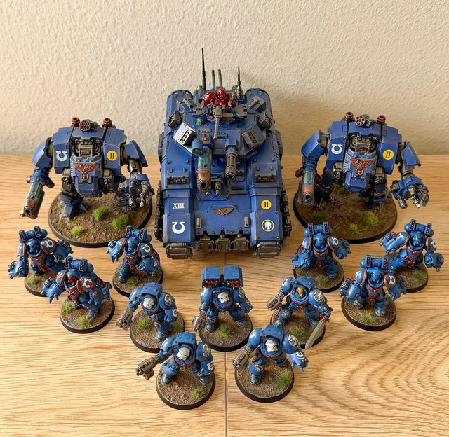Ultramarines Bladeguard Veterans - Warhammer 40k, Primaris Space Marines, Gi&agrave; Dipinti