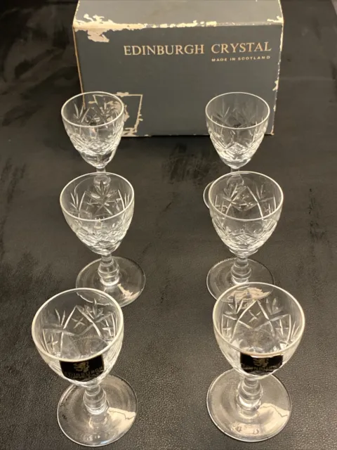 Edinburgh Appin Sherry Glass Crystal, 3" Tall x 1 1/2" Diameter ( 6 In Set )