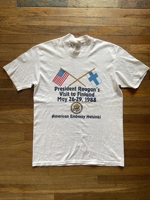 Vintage made in USA t shirt Reagan Helsinki Finland 80s Ohio Vintage made in USA t shirt Reagan Helsinki Finland 80s Ohio