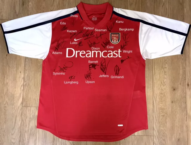 2000-2001 Arsenal Squad Signed Shirt Inc. Bergkamp, Pires, Ljungberg Etc. w/ COA