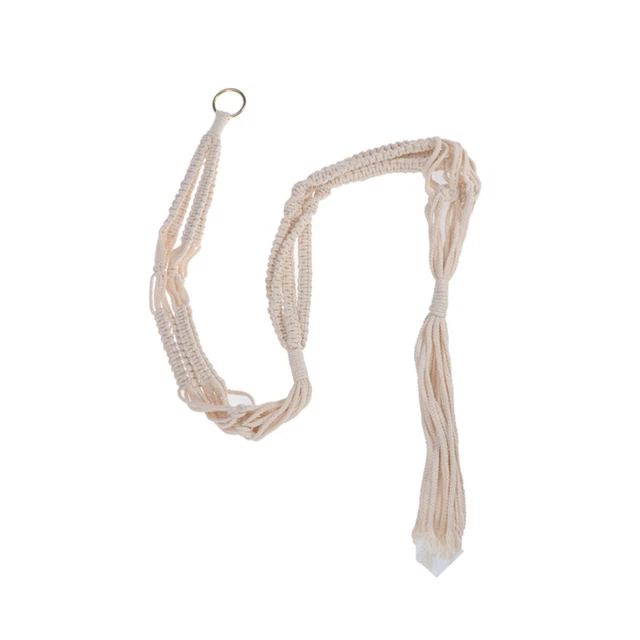 2 stücke Zarte Macrame Doppelpflanzenaufhänger Indoor Outdoor Hängende Pflanzer