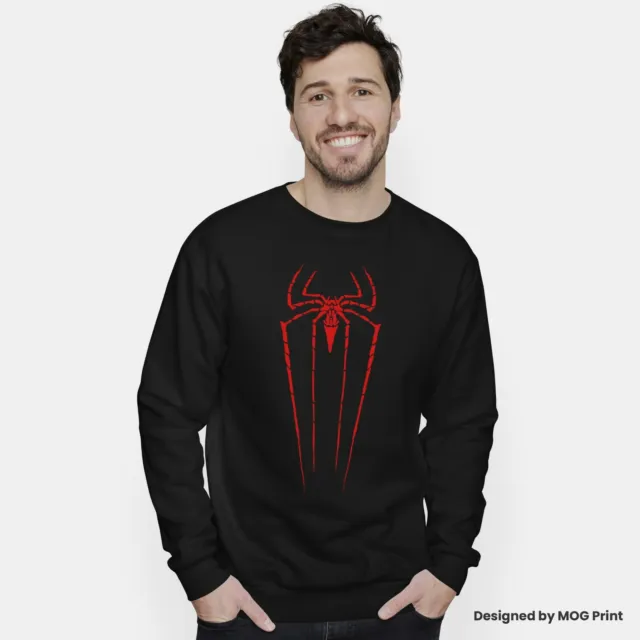 Retro Spider Sweatshirt Man Superhero Birthday Gift Sweater Graphic Jumper NEW