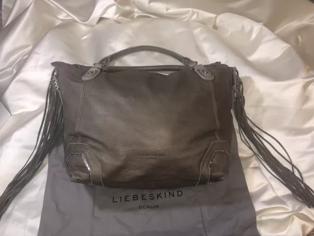 New Liebeskind Berlin KOBE Leather Fringe Satchel Shoulder Handbag New