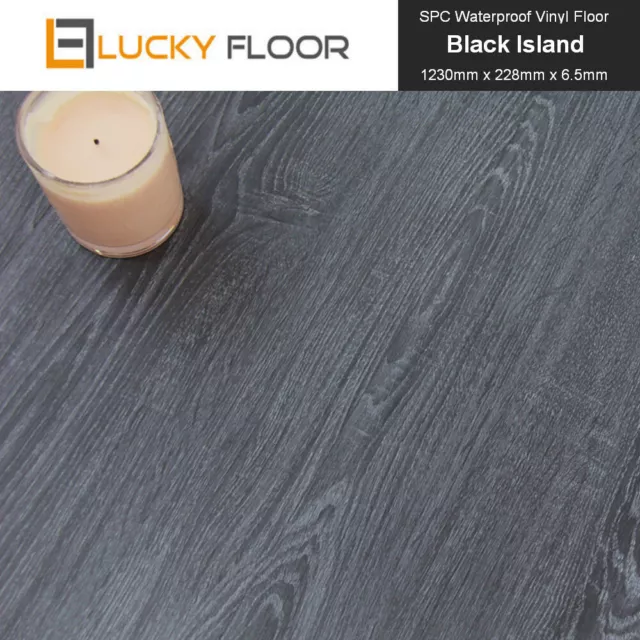 Hybrid SPC Flooring 6.5mm Black Island 100% Waterproof Flooring Locking Floor