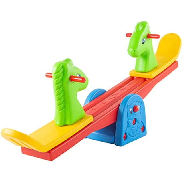 Teeter Totter Backyard or Playroom Equipment with Easy-Grip Handles for Toddlers