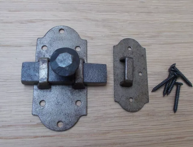 HAND FORGED SHOOT BOLT - old rustic retro old vintage door lock latch