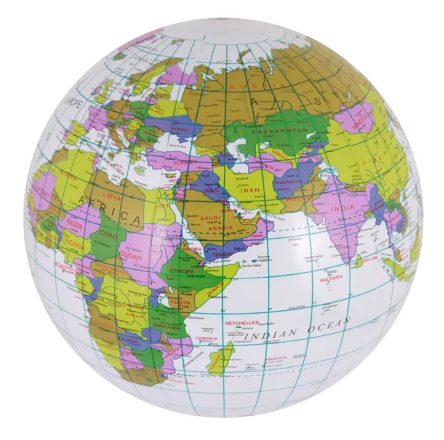 Inflatable Globe 40cm Blow Up Map Ball Earth Geography Atlas Educational Toy