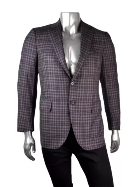 $4,995 NWT Isaia Napoli 100% Cashmere Houndstooth Sport Coat Blazer Size 44 R