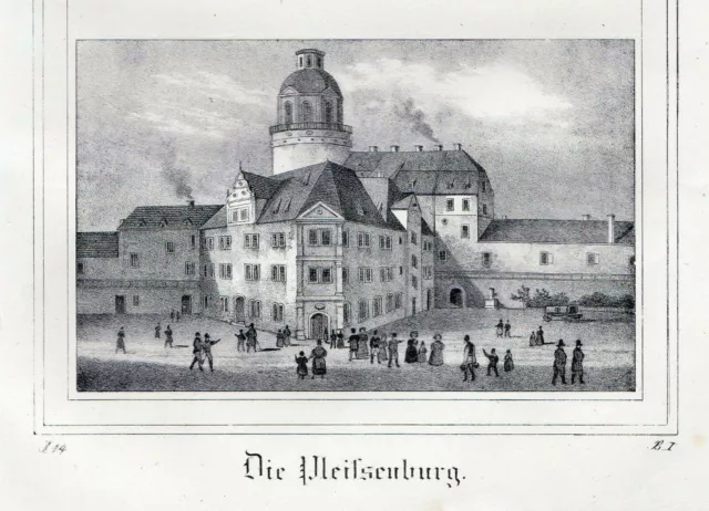 "Die Pleissenbjurg" Litho 8,8x13,3 bei E. Pietzsch, Dresden 1835 aus Saxonia