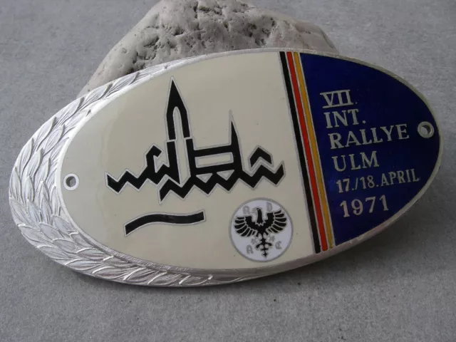 ADAC - INTERNATIONALE RALLYE ULM 1971 - AUTO CLUB Plakette Oldtimer Car Badge