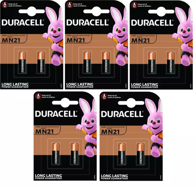 10 batterie DURACELL MN21 V23GA A23 K23A LRV08 8LR932 DURACELL 12 Volt Alkaline