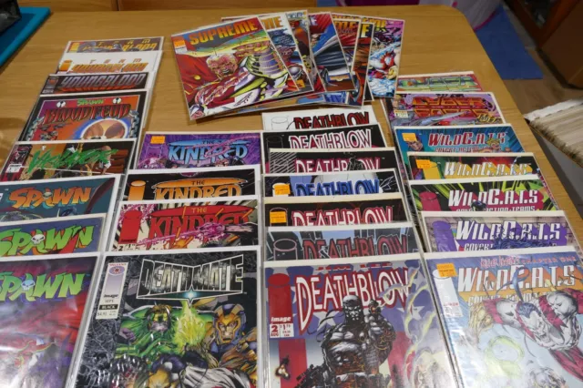 SPAWN #1 in lot of 36 Image Comics, DEATHMATE, SUPREME; Sale Supports Library