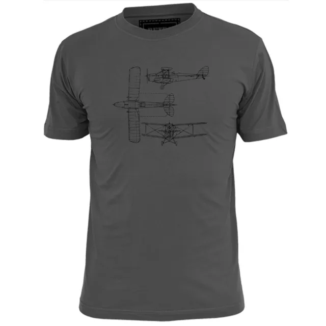 Mens De Havilland Fox Moth Passenger Aircraft Blueprint T Shirt