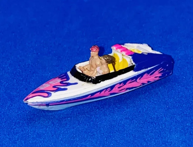 Vintage Micro Machines White Purple & Pink Cigarette Boat Riders 1991 Galoob
