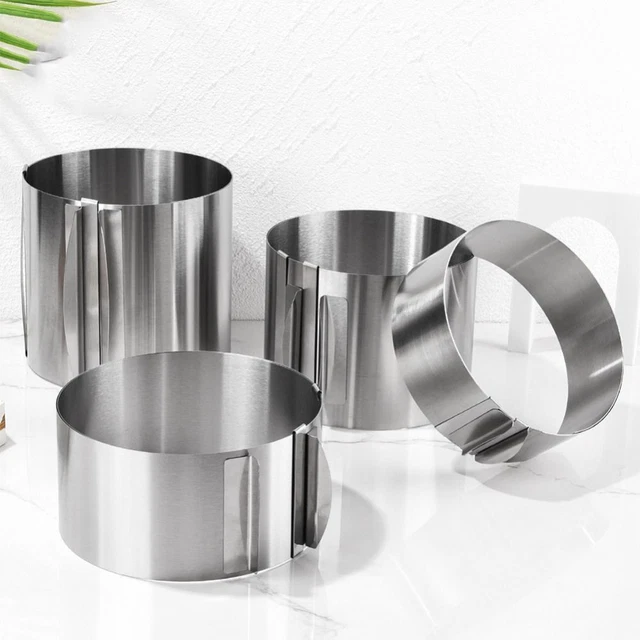 Cake Ring Mold Stainless Steel Adjustable Pastry Baking Mold Tool 16-30cm,