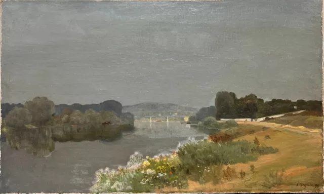 ARMAND SEGUIN (18691904) Landschaft Fluss Und Belebt,1899 Brücke