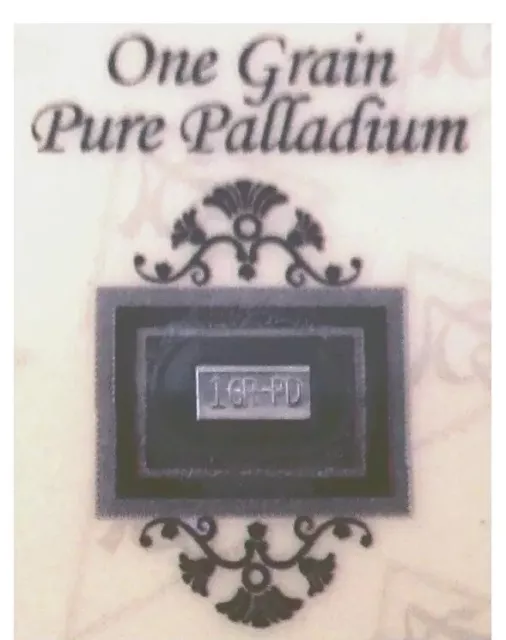 Investment: 100 SOLID Palladium BARS BULLION 1GRAIN 999 Pure Certified Cards