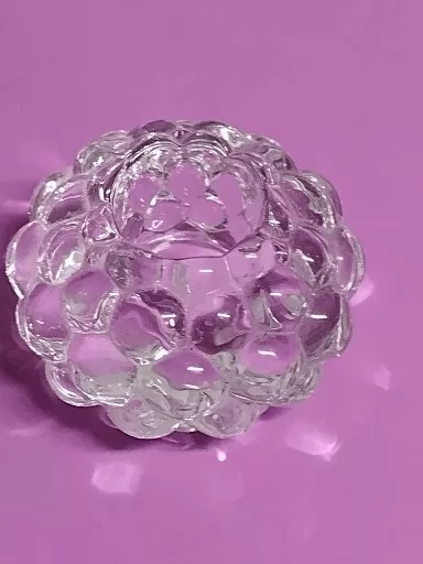 ORREFORS Art Glass Votive Candle Holder Crystal Raspberry Bubble Anne Nil Sku 2