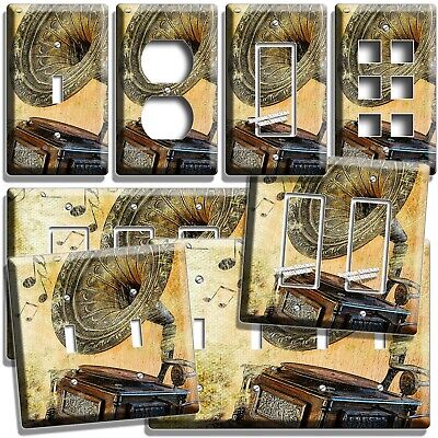 Rustic Vintage Gramophone Record Player Light Switch Outlet Wall Plate Hd Decor