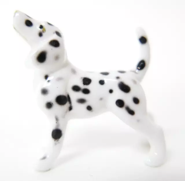 Adorable Porcelain Dalmation Dog Miniature Figurine 1.5" H x  1.5" L