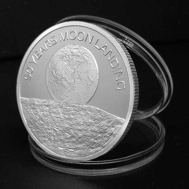 Moon Landing Silver Souvenir Pièces Commémoratives Arts Collection Cadeaux