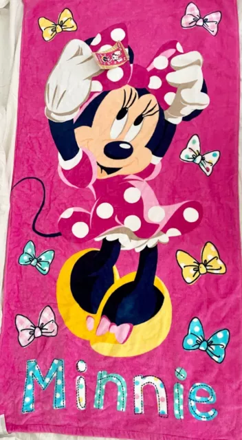 Disney Store original Minnie Mouse Beach Bath Bath Towel For Girls Kids NEW TAG