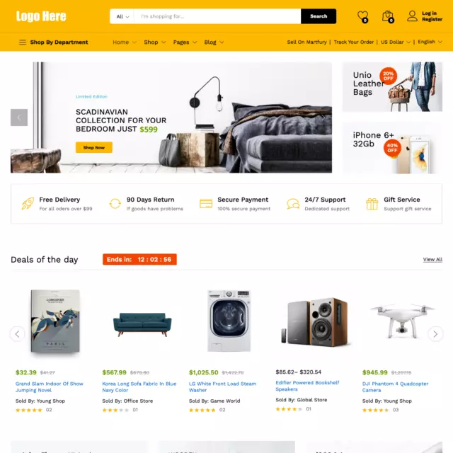 Online Marketplace Website Design like Amazon with Free 5GB VPS Web Hosting