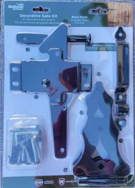 NEW National Hardware V867 N109-015 Gate Installer Kit Heavy Duty Black Steel