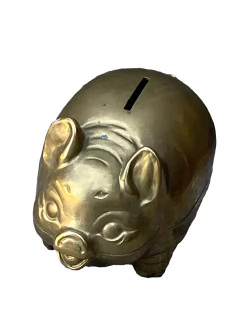 Ancienne Tirelire Cochon En Bronze Pas A Casser