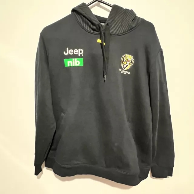 Richmond Tigers AFL Football Puma OnField Team Gear Black Hoodie Jumper 2XL XXL