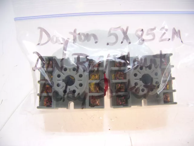 Fast Ship!!! Dayton 5X852M 8-Pin Din Rail Relay Socket New! Lot Of 2 (F131)