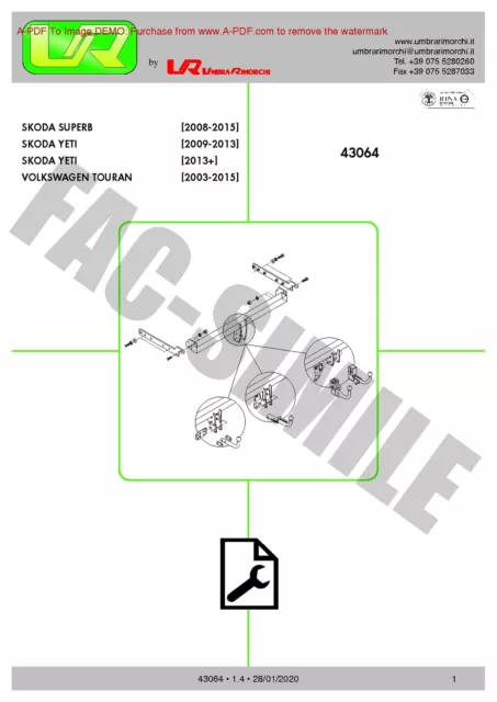 Attelage Fixe Col de Cygne + SpÃ©cifique 13-Pin pour VW Touran 43064/F+VW130D1 3