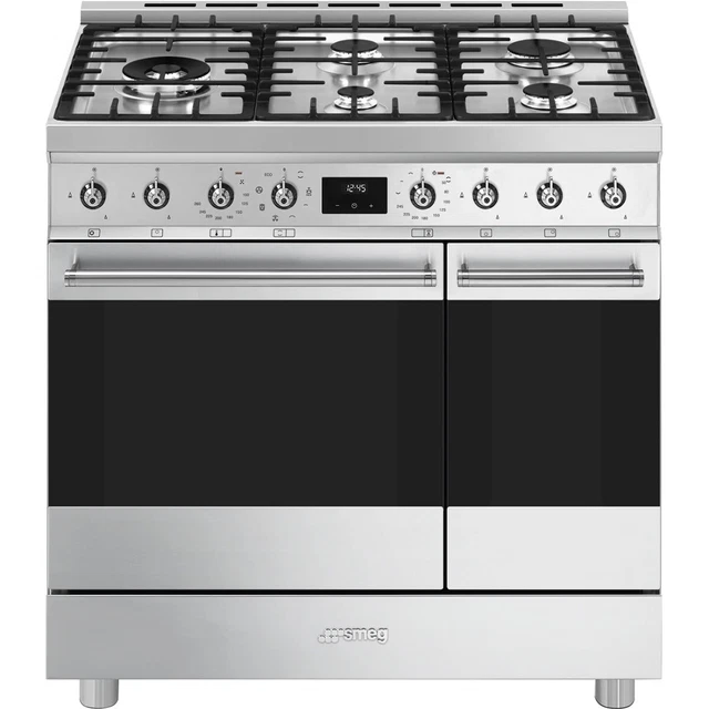 SMEG RANGE COOKER C92GMX2 90cm Graded Stainless Steel Dual Fuel (JUB