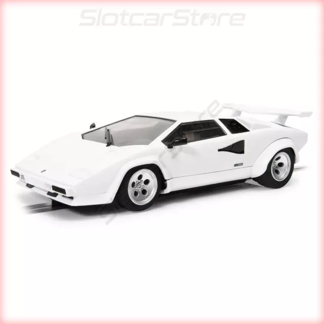 Scalextric C4336 Lamborghini Countach "White" 1:32 Slotcar Auto mit Licht