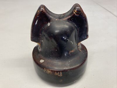 Thomas Brown Porcelain Insulator - Inverted Thomas Stamping, Type 1 (?) Bat Ears