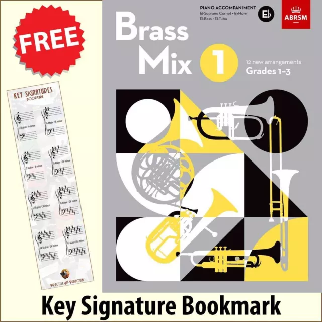 Brass Mix 1 Eb Piano Accompaniment ABRSM Music Book +FREE Key Signature Bookmark