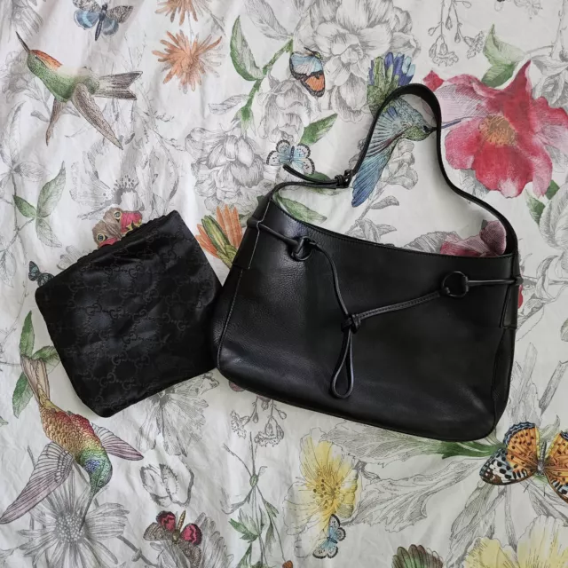 Gucci Vintage Black Shoulder Bag Horsebit Hobo Tom Ford with Dust Bag *READ*
