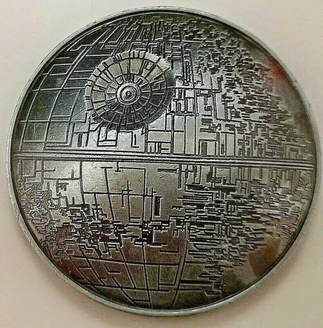 3D Death Star Wars Silbermünze Space Old Darth Vader Disney Andor Trek Sci Fi 3