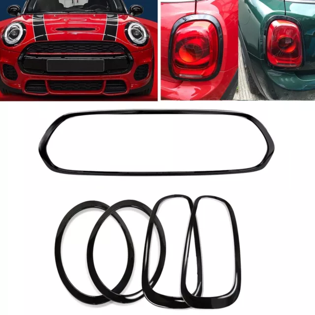 1Set Grill Cover Front Rear Fog Light Trim For Mini Cooper S F55 F56 F57 Black