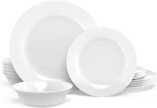 18 Pc Dinnerware Se for 6, Lightweight  Microwave Dishwasher Safe Chip Resistant