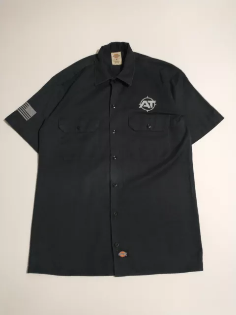 DICKIES MEN'S BLACK Short Sleeve Work Shirt Workwear Regular Fit Small ...