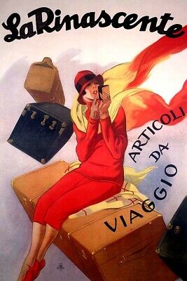 Poster Manifesto Locandina Pubblicitaria Vintage Abbigliamento La Rinascente