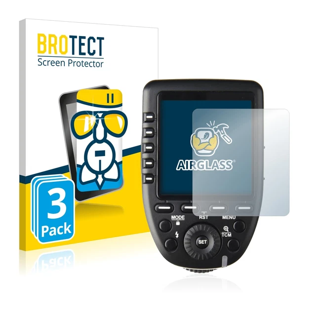 3x lámina de vidrio blindado BROTECT para Godox XPro lámina de vidrio protectora 9H lámina blindada