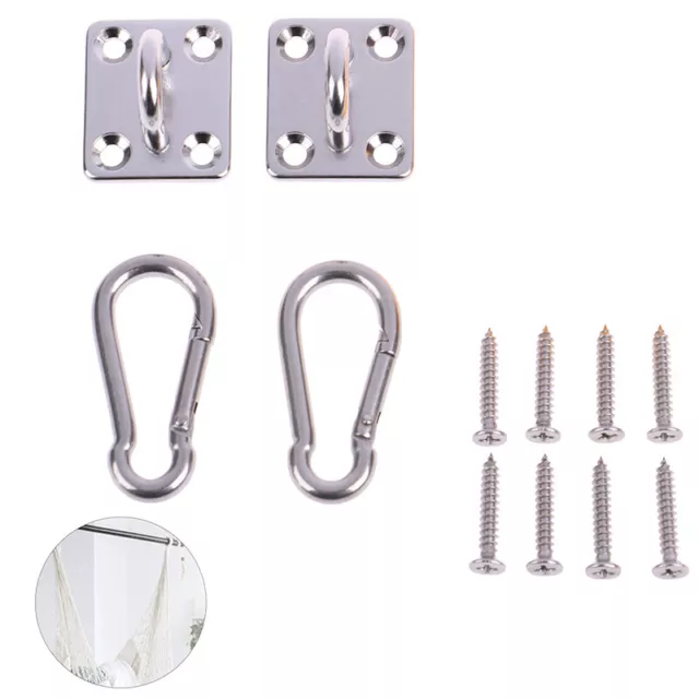 2Sets Ceiling Wall Mount U-Shaped Hooks Stainless Steel Heavy Duty Hammock B~m'