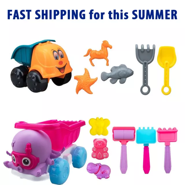 Kids Truck Beach Toys Set Outdoor Garden Water and Sand Summer Toy 7pcs Fun GIFT