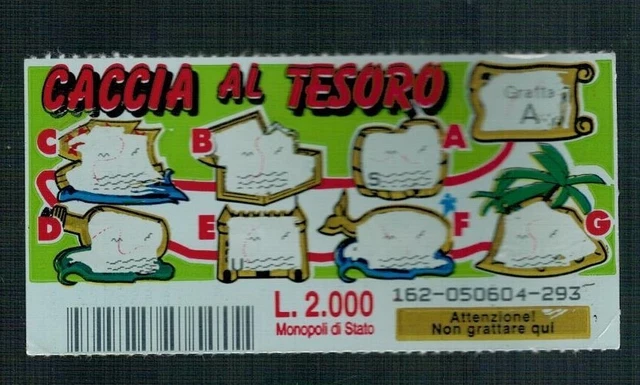 Gratta e vinci gioco caccia al tesoro ANNI 90